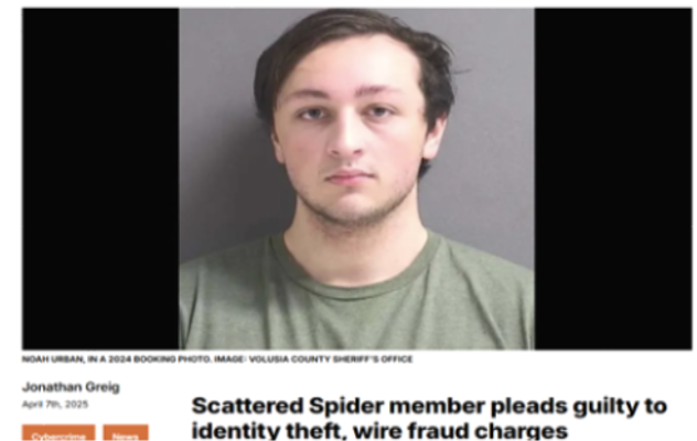 Image of convicted Scattered Spider member Noah Urban.
