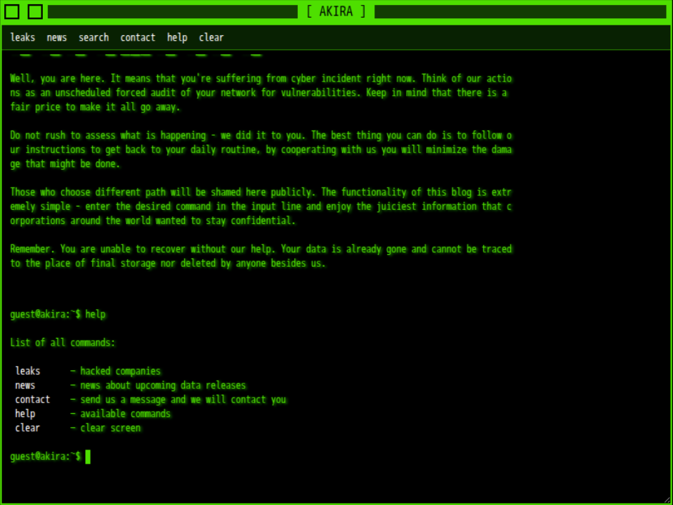 Akira: Threat Profile | Vali Cyber