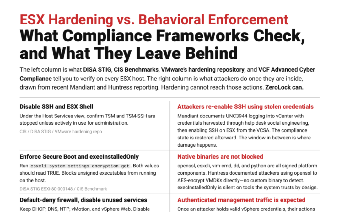 ESX Hardening vs. Behavioral Enforcement